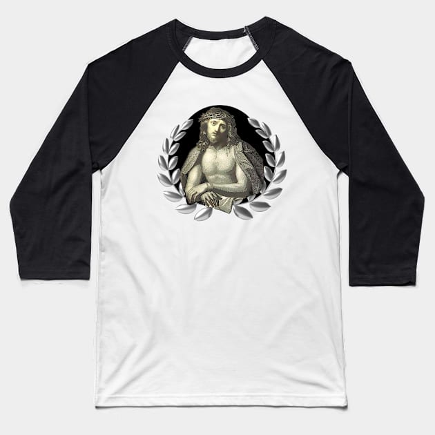 Jesus Christ with his hands tied Baseball T-Shirt by Marccelus